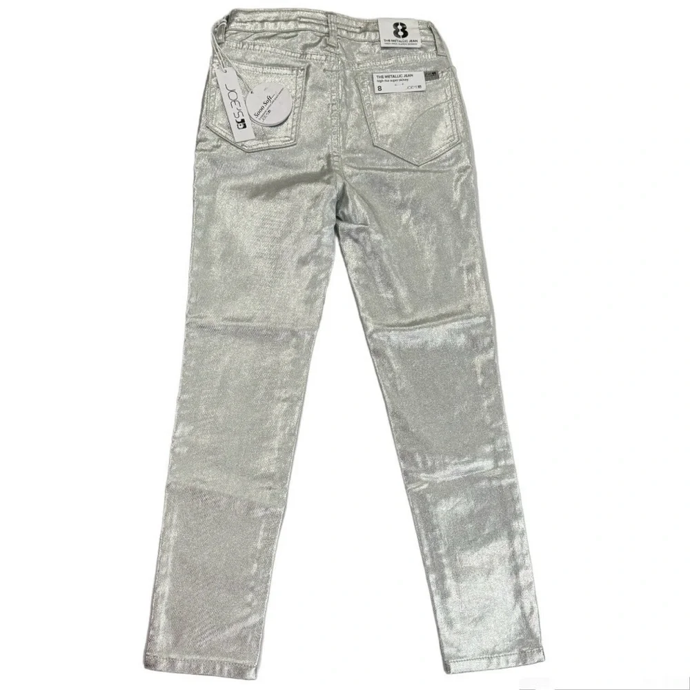 Joe’s Silver Metallic‎ High-Rise Skinny Jeans - Size 8